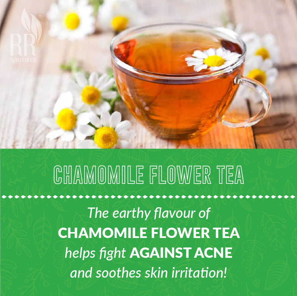 RR Agro Foods Chamomile Whole Flower – Detox & Calming Tea 50 GMS