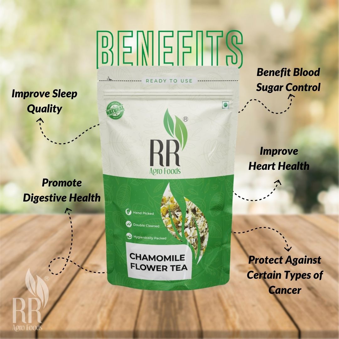 RR Agro Foods Chamomile Whole Flower – Detox & Calming Tea 50 GMS