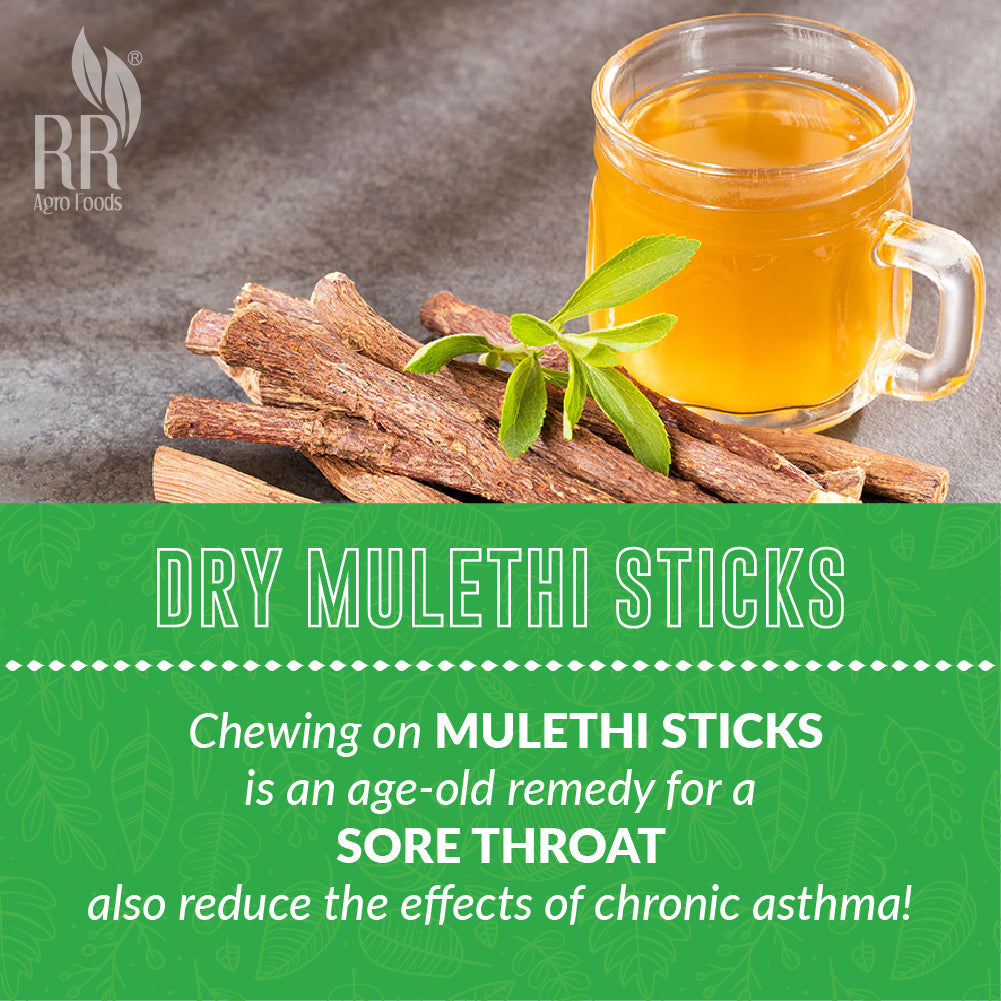 RR Agro Foods Mulethi | Glycyrrhiza Glabra | Yashtimadhu | Jeshthamadha | Dry Licorice Root