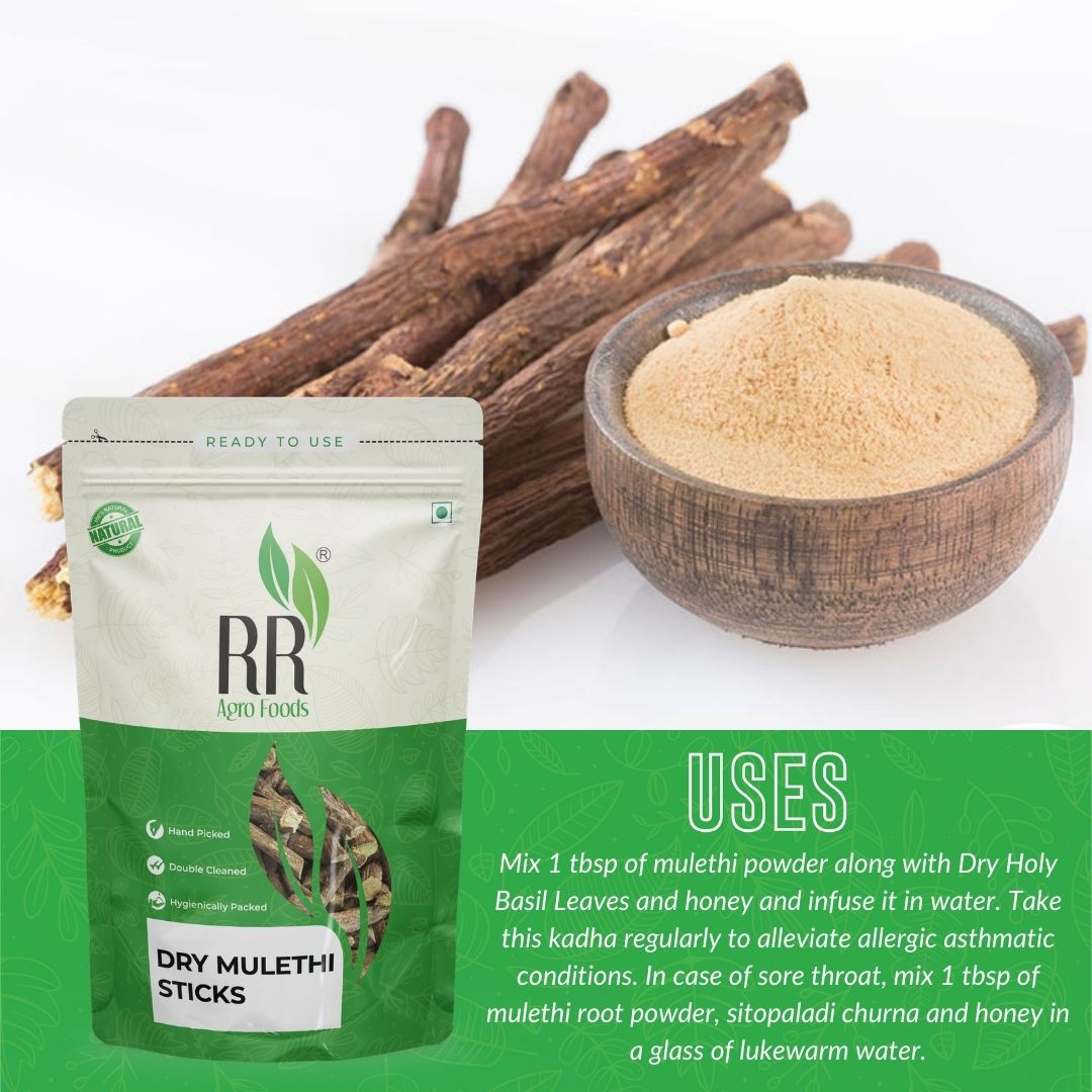 RR Agro Foods Mulethi | Glycyrrhiza Glabra | Yashtimadhu | Jeshthamadha | Dry Licorice Root