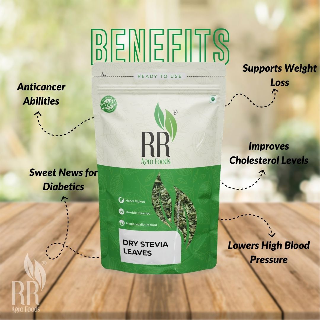 RR Agro Foods Premium Stevia Leaves | Natural Sweetner | Calorie Free | Immunity Booster
