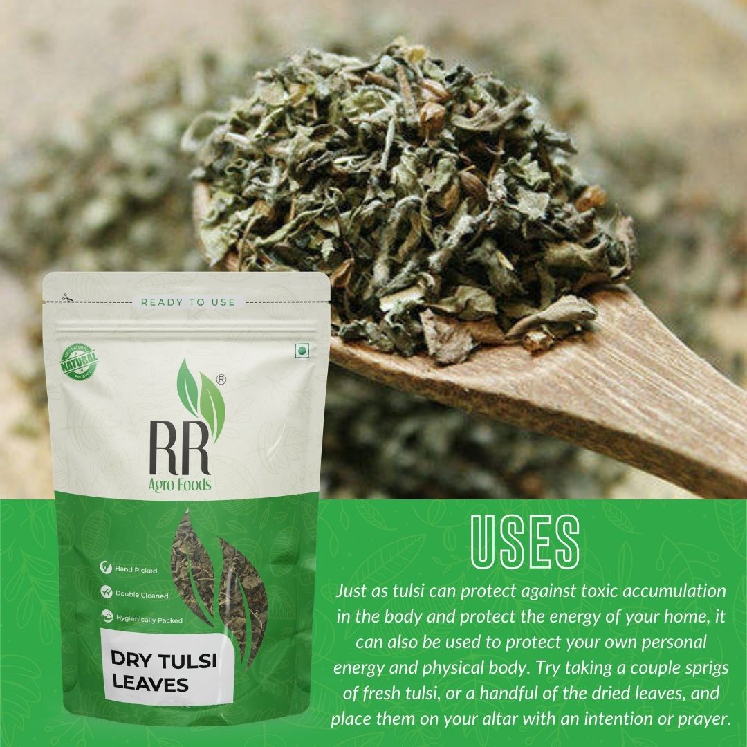 RR Agro Foods 100% Pure Dry Tusli Leaves Tea | Rama Tulsi | Immunity Booster