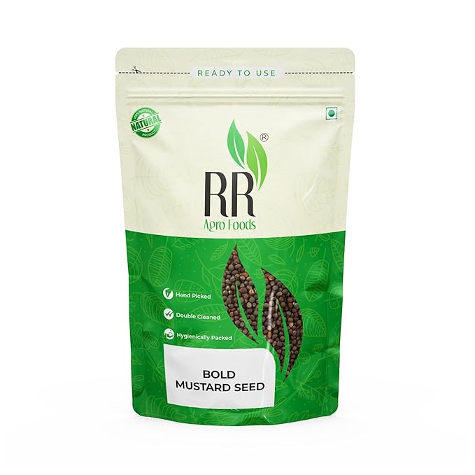 RR AGRO FOODS Black Mustard Seeds Bold  | Rai Dana | Sarson beej | Ava Ginjalu | Aavaalu | Sasive seeds | Whole Spice for Coocking, Seasoning and Pickle