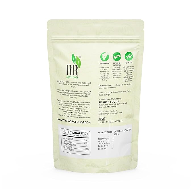 RR AGRO FOODS Black Mustard Seeds Bold  | Rai Dana | Sarson beej | Ava Ginjalu | Aavaalu | Sasive seeds | Whole Spice for Coocking, Seasoning and Pickle