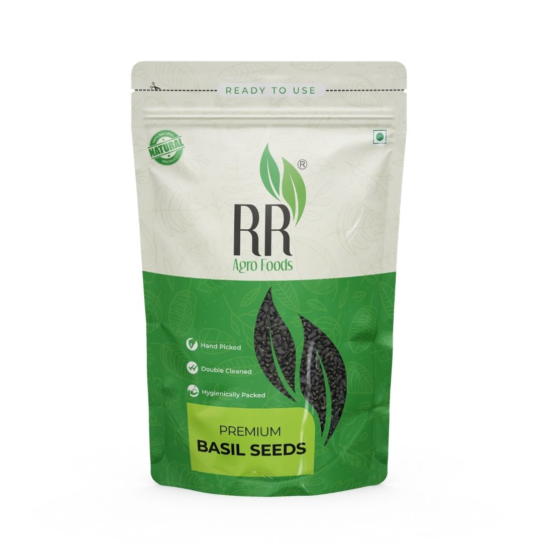 RR Agro Foods Basil Seeds | Sabja Seed | For Drink and Desserts |  Tukmaria Seeds for Weight Loss | Falooda Seed | Seeds for Eating | High in Fibre & Omega3