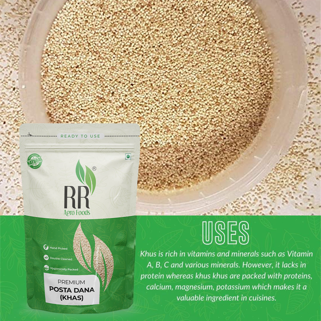 RR Agro Foods 100% Natural A Grade Poppy Seed | Khus Khus Posto Dana | Posto Dana for Eating