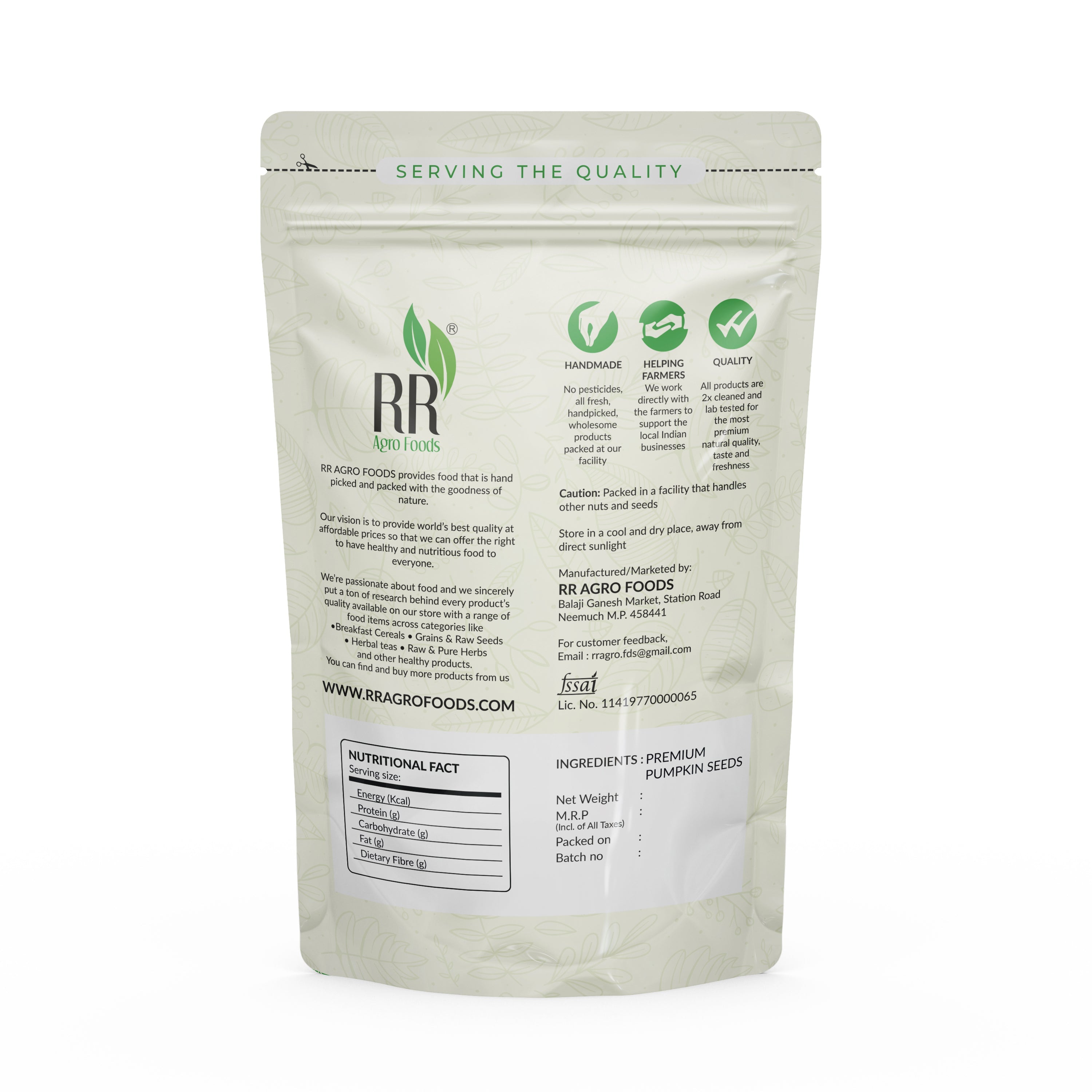 RR Agro Foods Pumpkin Seeds (High in Protein & Gluten-free Superfood)