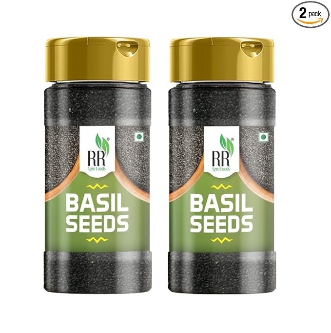 RR Agro Foods Basil Seeds | Sabja Seed | For Drink and Desserts |  Tukmaria Seeds for Weight Loss | Falooda Seed | Seeds for Eating | High in Fibre & Omega3
