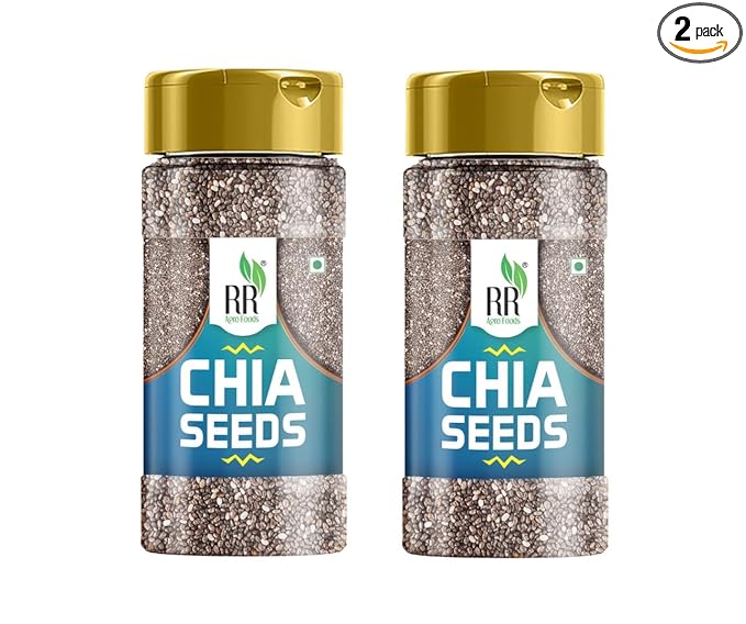 R R AGRO FOODS Premium Raw Chia Seeds Jar - Trial Pack | High in Omega-3 & Fiber | Raw Black Chia for Weight Loss in Pantry