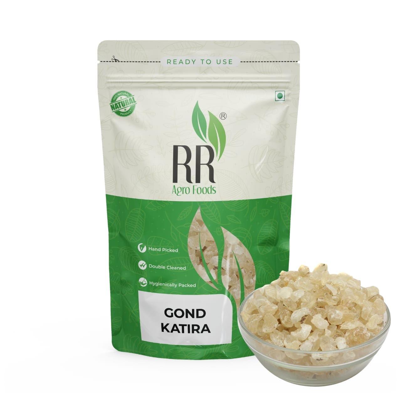 RR Agro Foods Gond Katira (Tragacanth Gum) - Pure & Natural - Edible Cooling Agent & Herbal Remedy