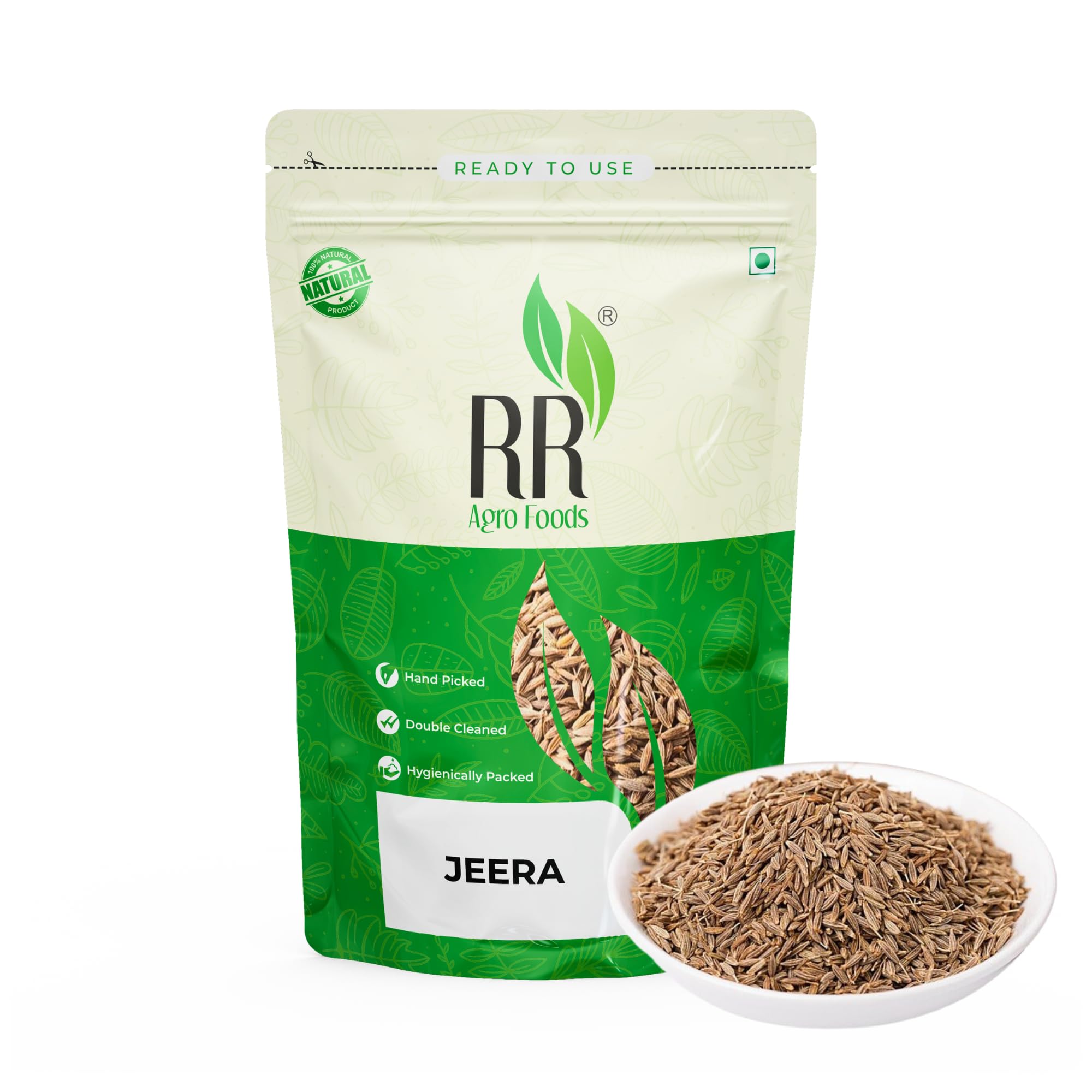 RR AGRO FOODS Whole Cumin Seed (Jeera)- Non-GMO - Rich in Antioxidants - Perfect for Cooking & Health Benefits