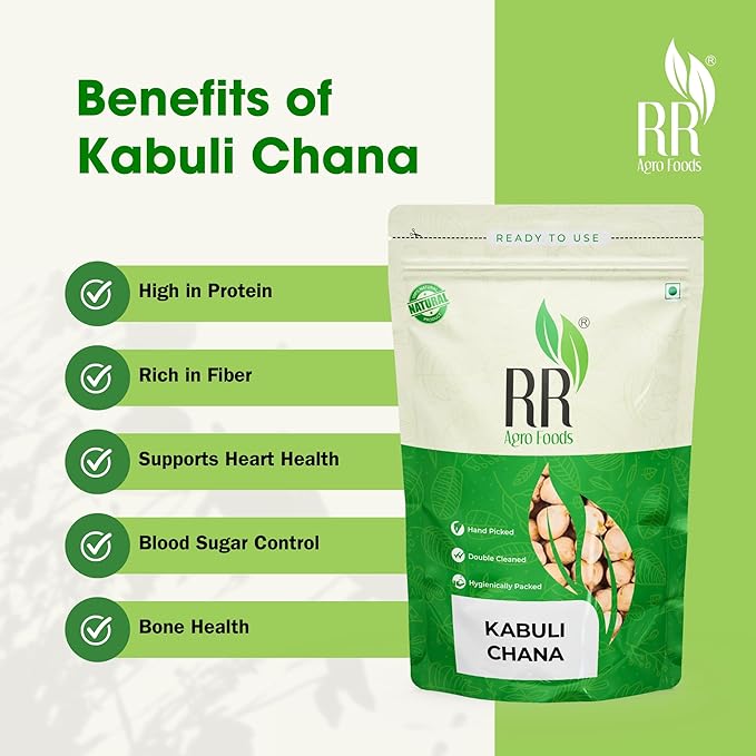 RR Agro Foods Kabuli Chana (Chickpeas)  – Garbanzo Beans - High Protein - Chole chana - Chickpeas