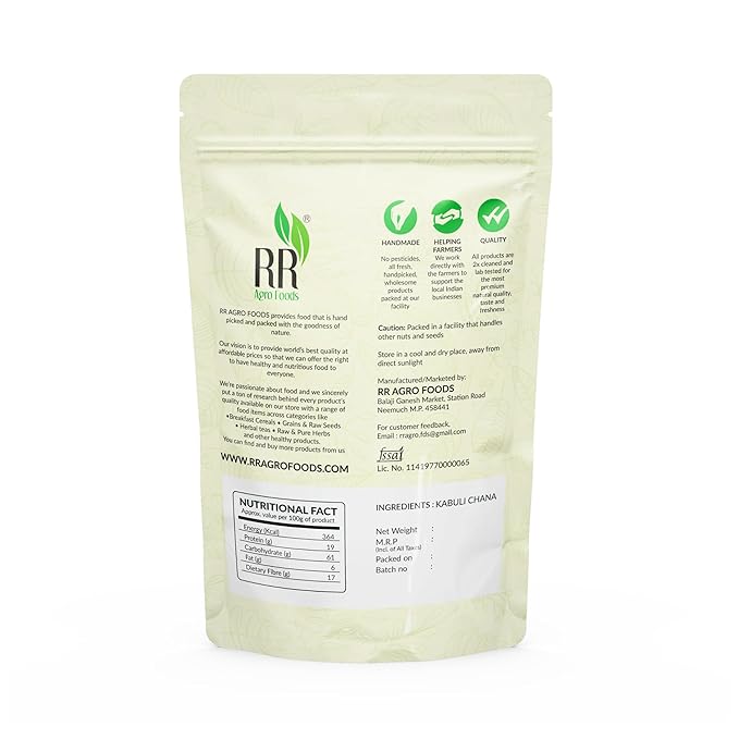 RR Agro Foods Kabuli Chana (Chickpeas)  – Garbanzo Beans - High Protein - Chole chana - Chickpeas