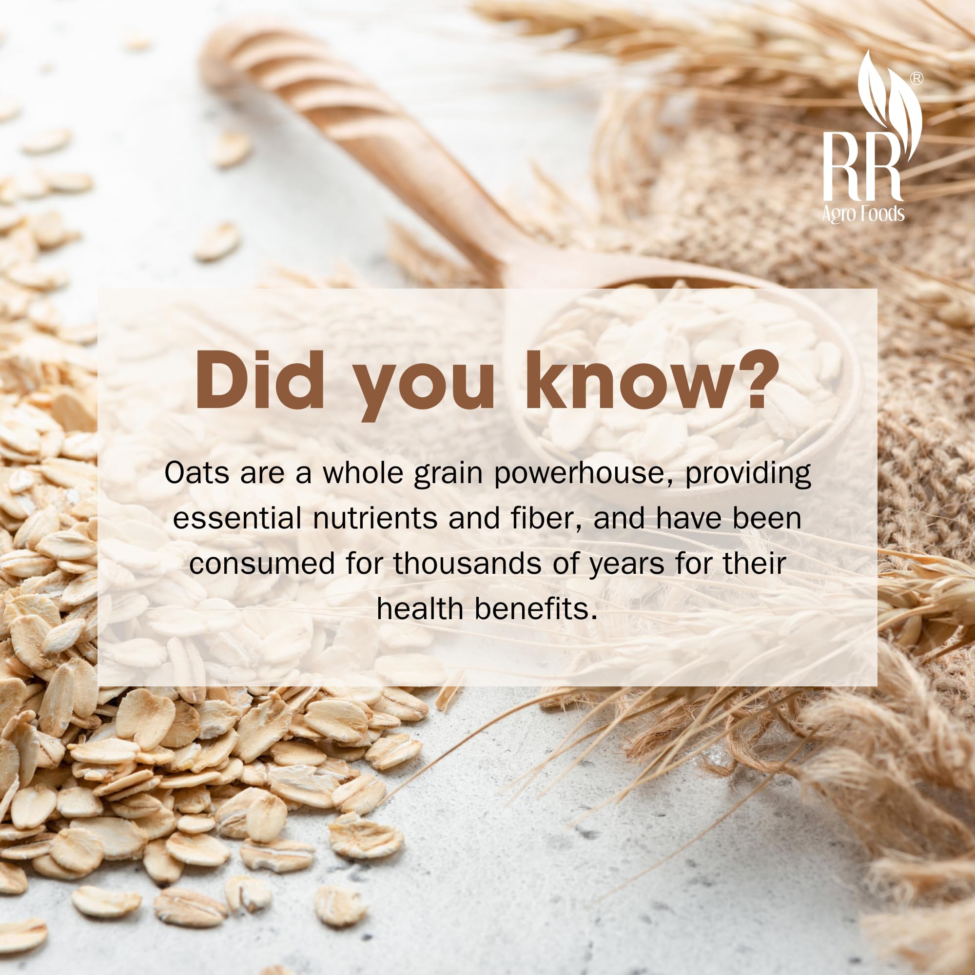 RR Agro Foods Rolled Oats | Natural, High Fiber and Protein, Gluten-Free – Ideal for Breakfast