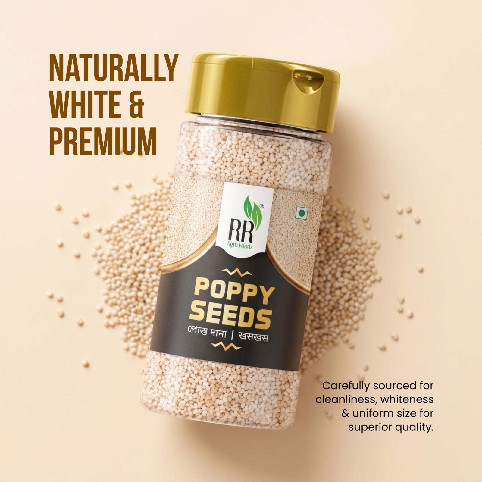 RR Agro Foods Poppy Seed 150 Gm White Poppy Seeds (Posto) | Premium Khus Khus Seeds for Cooking
