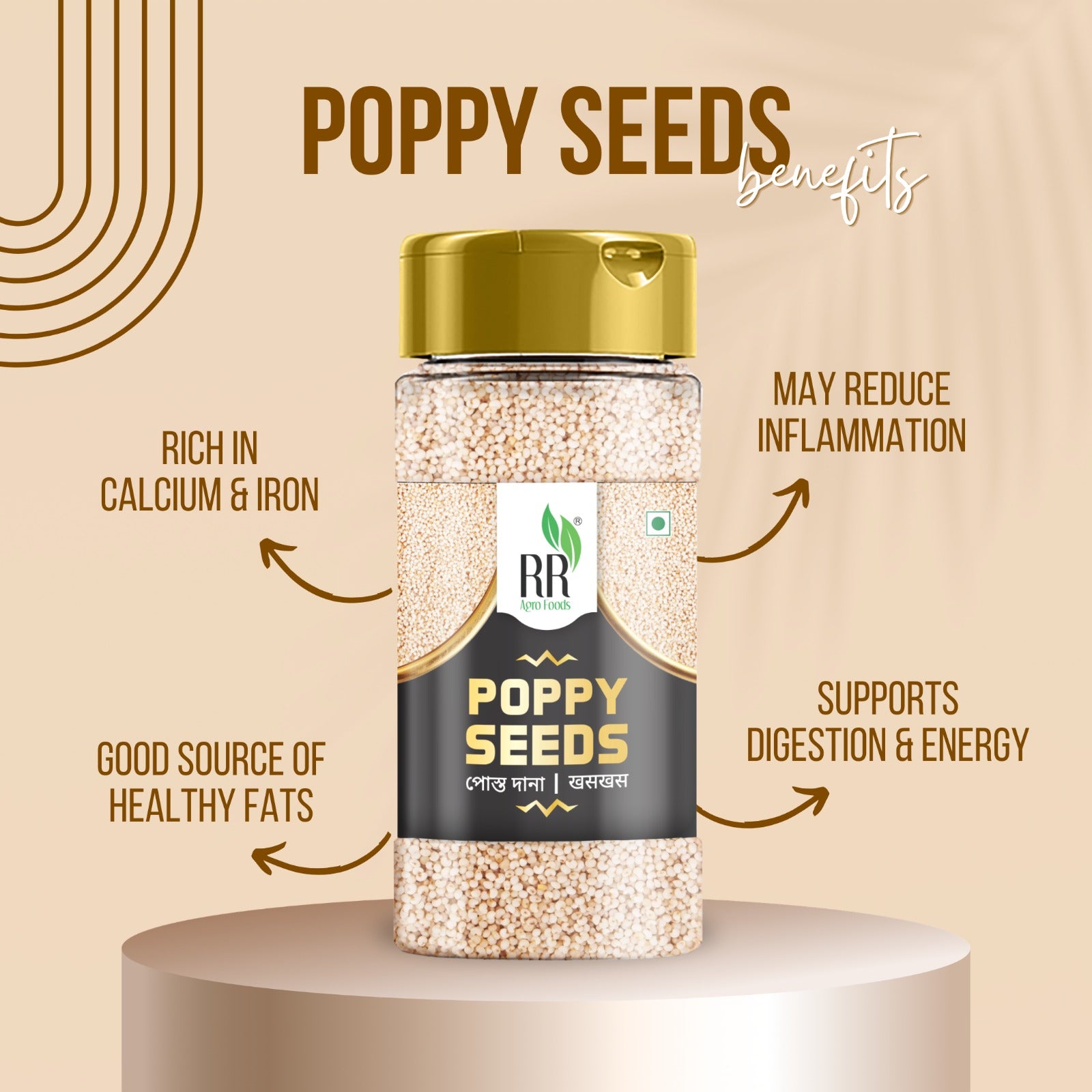 RR Agro Foods Poppy Seed 150 Gm White Poppy Seeds (Posto) | Premium Khus Khus Seeds for Cooking