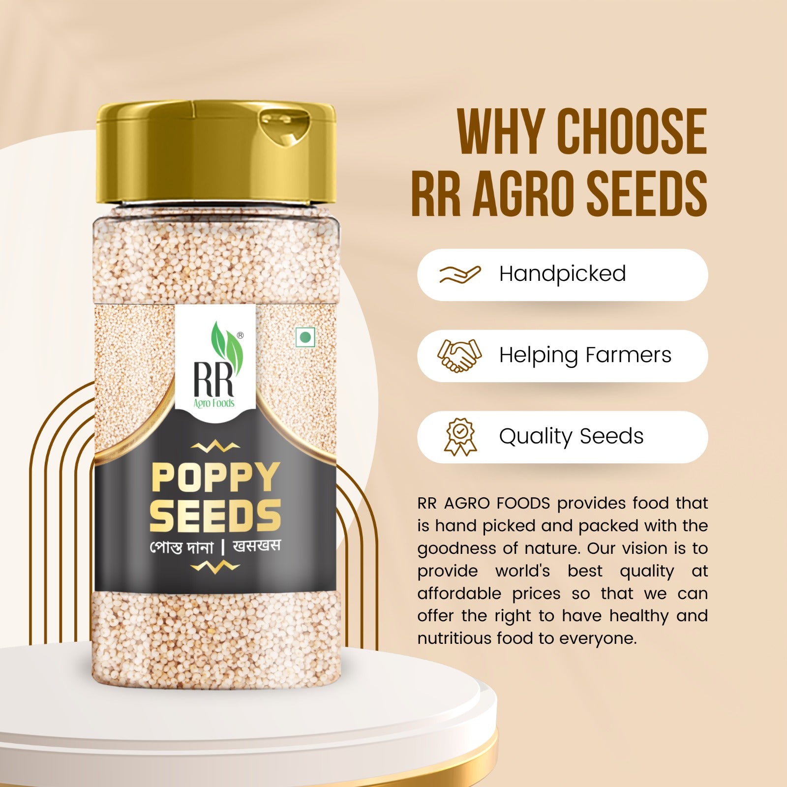RR Agro Foods Poppy Seed 150 Gm White Poppy Seeds (Posto) | Premium Khus Khus Seeds for Cooking