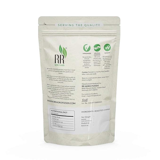 RR AGRO FOODS Roasted Chana  | Premium Hand Sorted Bhuna Chana | High Protein Diet | Lightly Salted