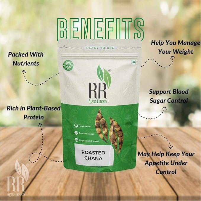 RR AGRO FOODS Roasted Chana  | Premium Hand Sorted Bhuna Chana | High Protein Diet | Lightly Salted