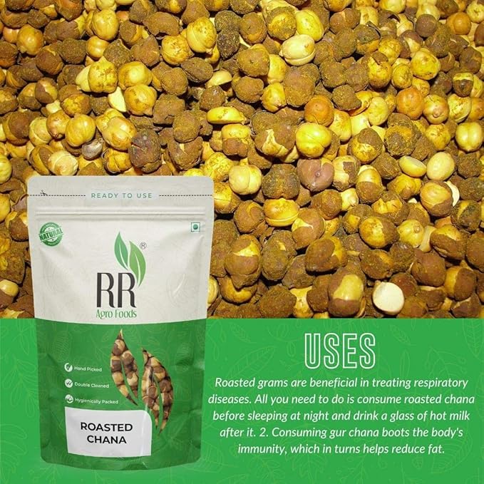 RR AGRO FOODS Roasted Chana  | Premium Hand Sorted Bhuna Chana | High Protein Diet | Lightly Salted