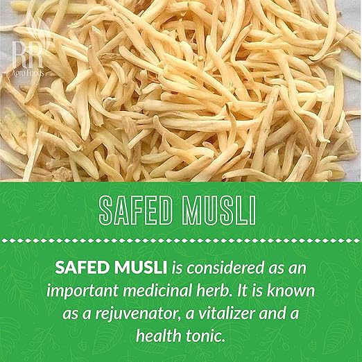 RR Agro Foods Pure Safed Musli Roots |  Natural | Non Gmo | Siva Musli Podi | No Added Preservatives |