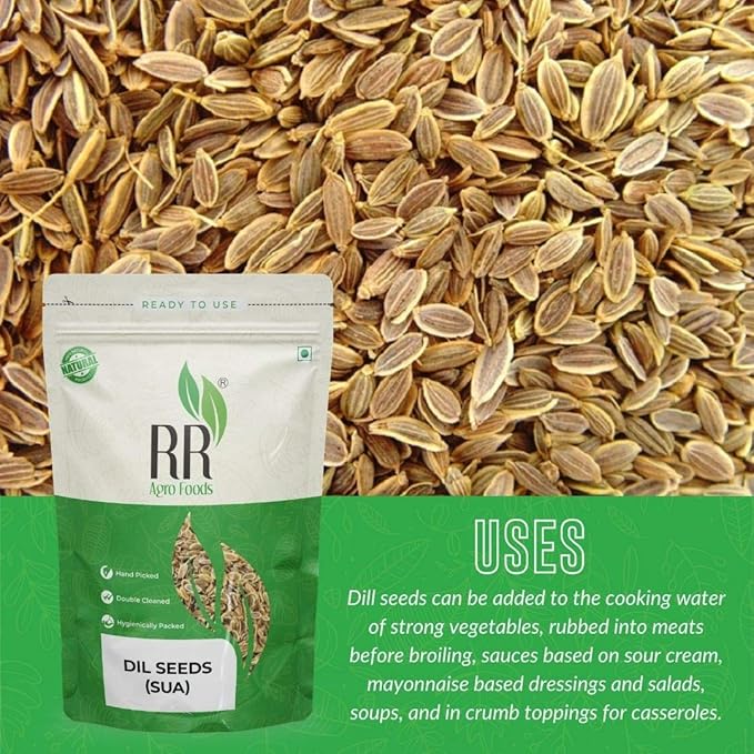 RR AGRO FOODS Premium SUA Seeds,(Dill Seeds/Shata pushpa/Saluka)